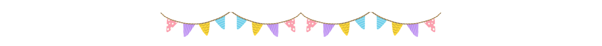 Girlande Schönenberg Alpakas Bunte Girlande in minimalistischer Linienillustration. Keine weiteren Elemente oder Hintergrund.e. Keine Hintergründe, klare Linien.