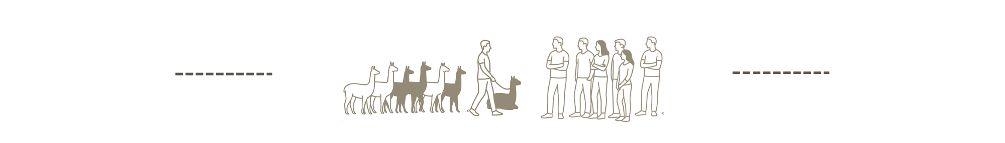 Menschen mit Alpakas3 Menschen mit Alpakas Illustration
