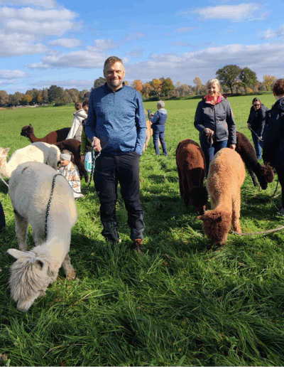 Gäste mit Alpakas