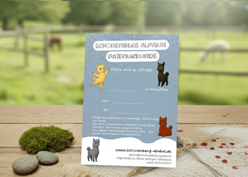 Patenurkunde Schoenenberg Alpakas1